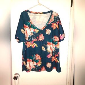 Short sleeved, floral shirt